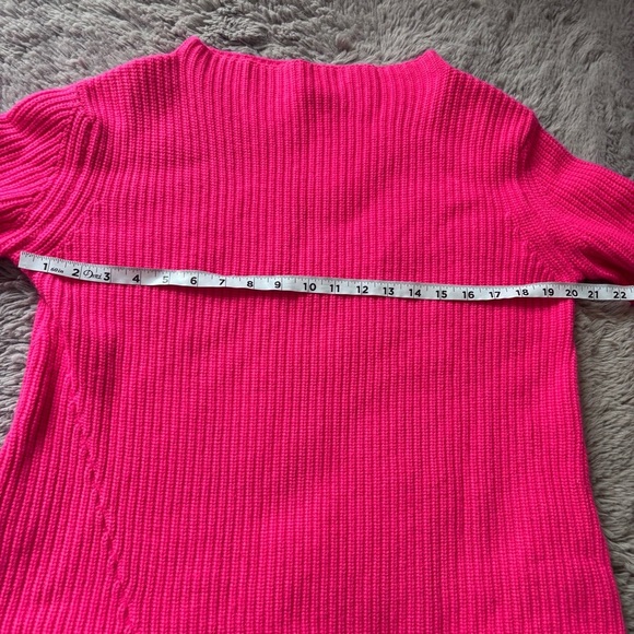 Generation Love Sadie Cashmere & Wool Asymmetric Sweater Hot Pink Medium - Picture 6 of 10
